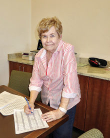 JoAnn Aiken has managed and directed at the MountainView Bridge Club for many years. Photo by Sue Bush.