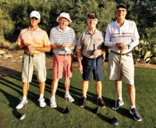 From left to right are Col. Bill Nagy (president of the CMSC of MOAA), Lt. Col. George Bone, Col. Joe OConner, and Mr. Richard Snearly.