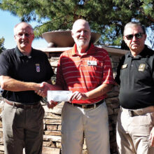 Left to right: Don Spiece, President of Tucson-Goyette Chapter of AUSA; Bill Doran, CCSB Missions; and Paul Belanger, Member of the Executive Committee.