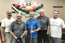 Left to right: Henry Krebs, 4th place; Phelps L’Hommedieu, 1st place; Dominic Borland, 5th place; Lowell Hegg, 2nd place; and Steve Searl, 3rd place.