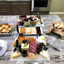 Offerings for the "Blind Wine Tasting and Cheese Event."