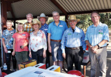 Left to right: Barbara Burgess, Debbie Grafmiller, Don Grafmiller, Diane Buckley, Michael Buckley, Jim Harris, Howard Cohen, and Sam Sherrill.