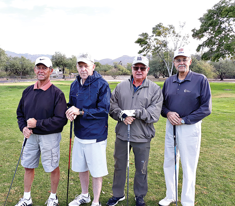 Participating in the event were (left to right): Col. Bill Nagy, President of the Catalina Mountains Satellite Chapter (CMSC) Tucson and of the Military Officers Association of America (MOAA); Col. Rett Benedict, past President of CMSC; Major Frank Shipton, a MOAA member; and Col. Gary Pettett, Treasurer of the Tucson Chapter of MOAA.