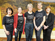 Board members (left to right): Dottie Adams, Diana Carbone, Anne Romeo, Lynne Kumza, and Barbara Brunswig. Photo by Dorothy Wood.