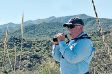 Jim Smith in the field. Photo by Bev Smith.