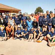 Both volunteers and participants enjoyed the sunny swim meet.