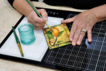 Angela presenting many of her beautifully crafted creations.