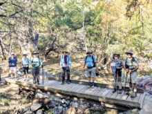 Hikers pose in Madera Canyon (Photo by Ruth Caldwell)