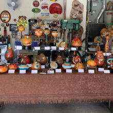 Sharon Miller’s gourds and masks