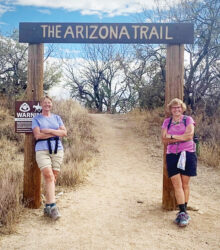 Seana Kobak and Beth Jones celebrate completing the 800-mile Arizona Trail (Photo by Elisabeth Wheeler)