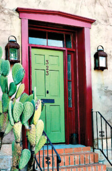 The original green door photo by Jim Morris from which the artists drew inspiration.