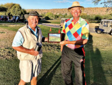 John Brubaker, 2020 MPMGA club champion (left) and Dan Nordhill, MPMGA president.