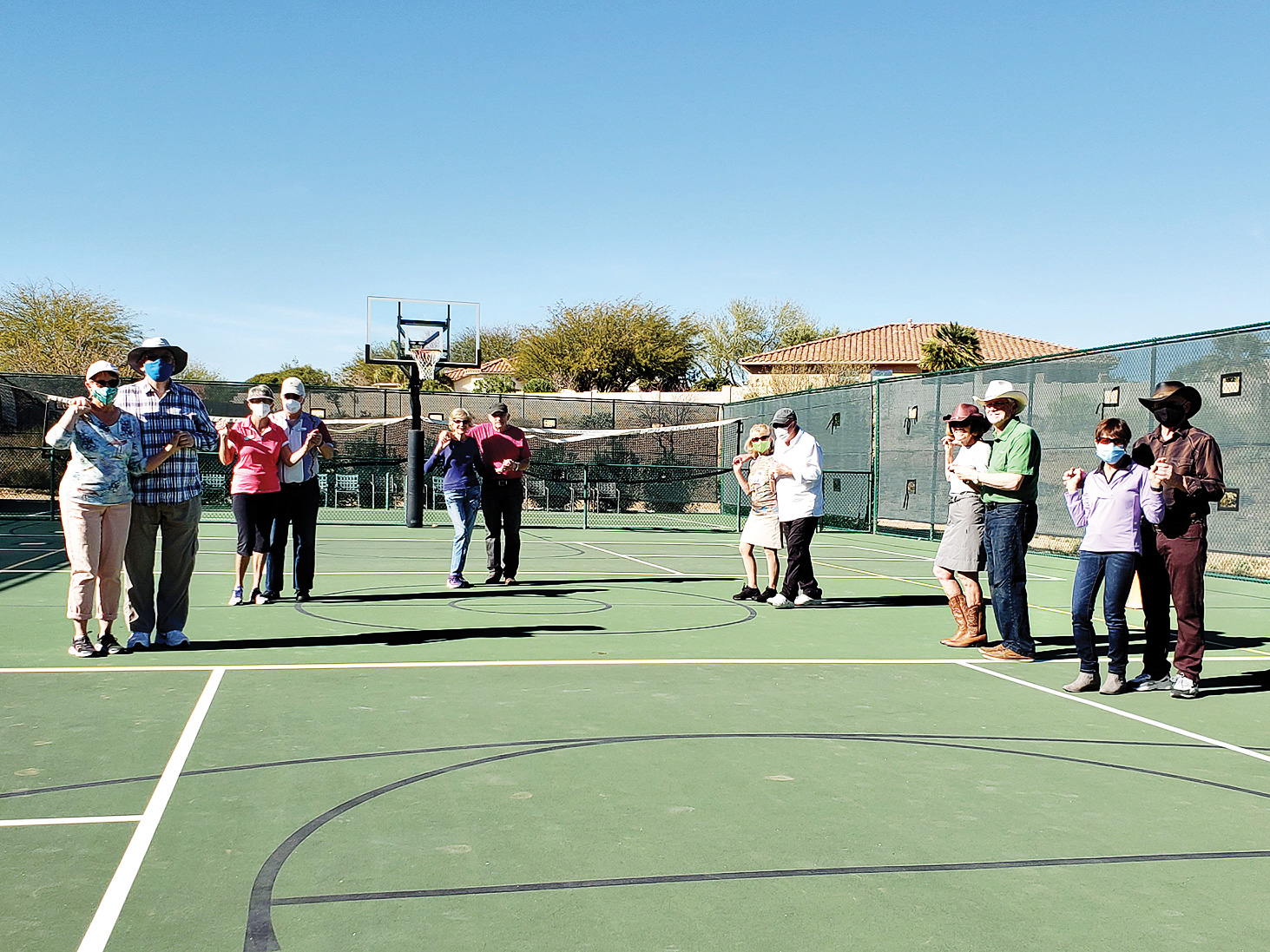 Our western dancers on the volleyball courts.