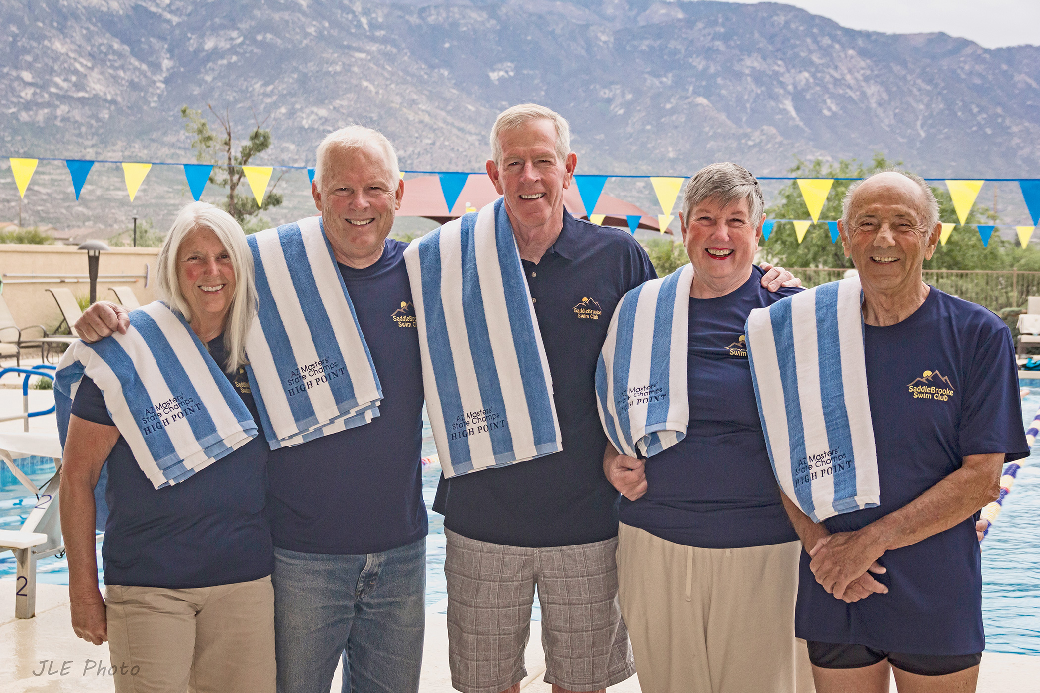 High point winners (Five of Nine) at an Arizona short course yards meet. (Photo by Jeff Eighmy)