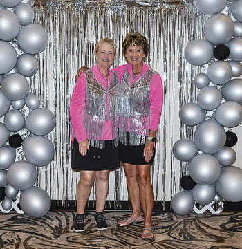 Peg Weisbeck with member Jane Megrdle sparkled in the Diamonds Flight.